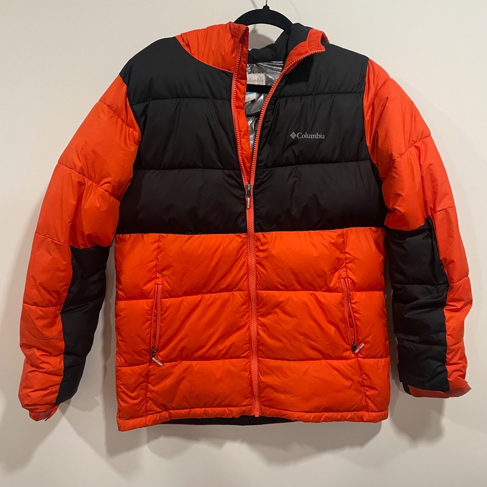 Columbia Omni-Heat Puffer Jacket Orange Black Outgrown XL 18/20